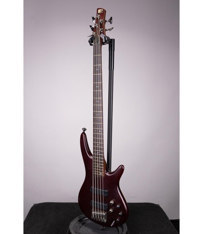 Used Ibanez SR-505 5-String Bass Guitar - Brown Mahogany - with Case