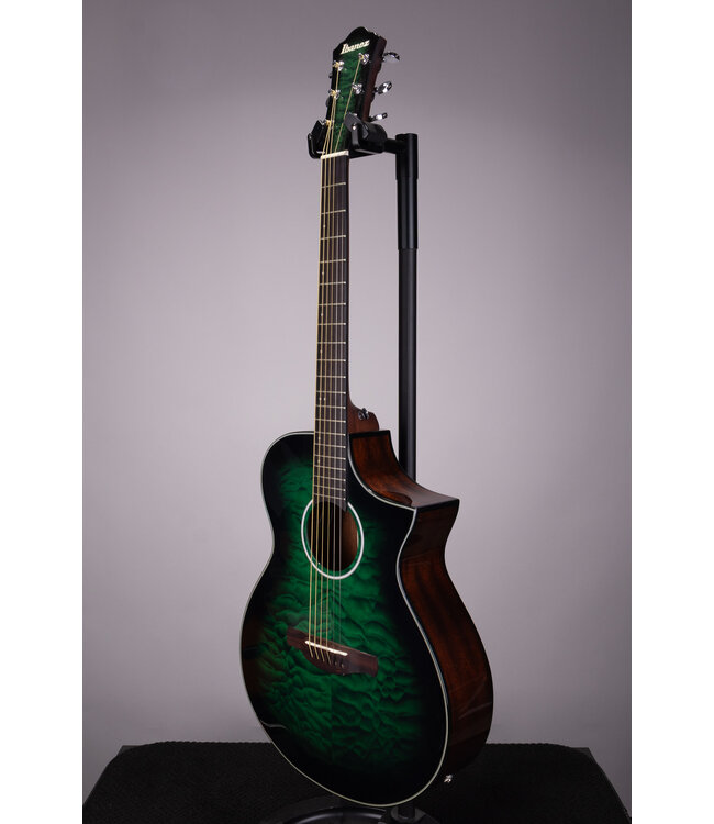Ibanez AEWC16QA Acoustic-Electric Guitar - Transparent Emerald Burst