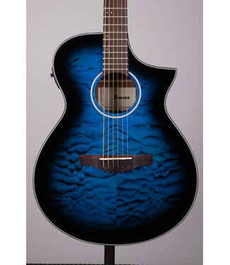 Ibanez Ibanez AEWC16QA-TLH Acoustic-Electric Guitar – Transparent Blue Sunburst