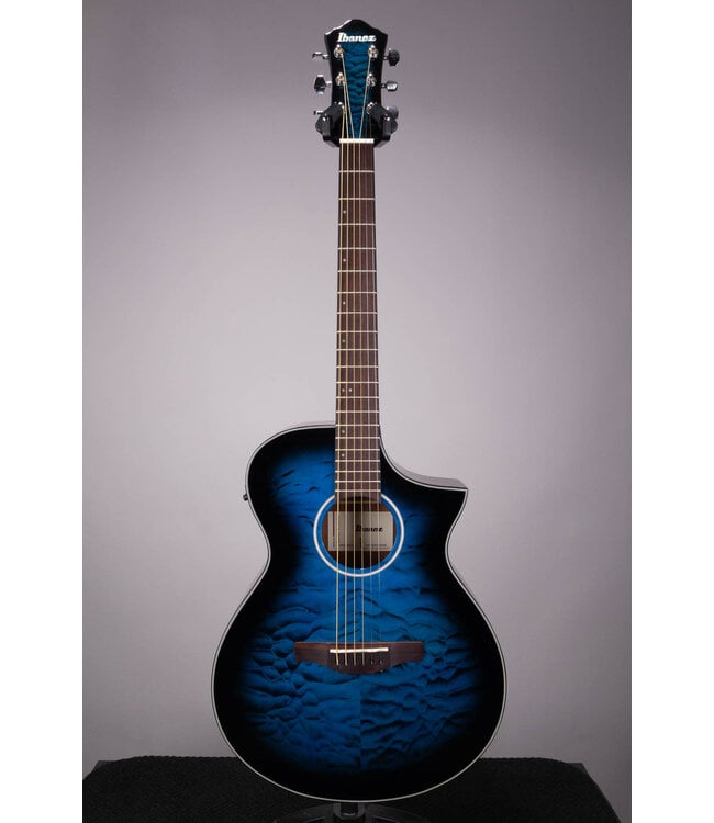Ibanez AEWC16QA-TLH Acoustic-Electric Guitar – Transparent Blue Sunburst