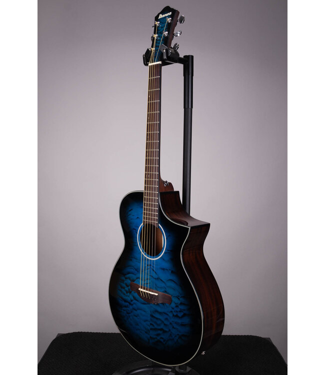 Ibanez AEWC16QA-TLH Acoustic-Electric Guitar – Transparent Blue Sunburst