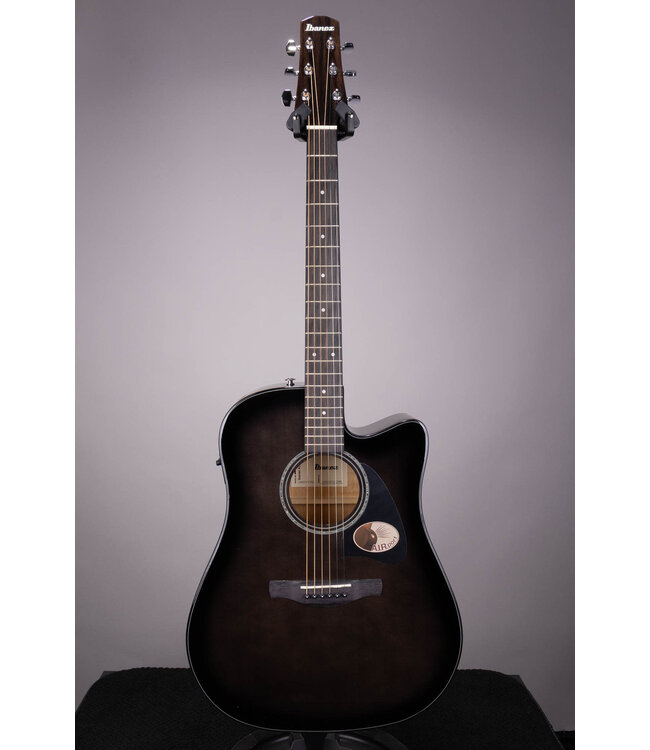 Ibanez AAD77CE Dreadnought Acoustic-Electric Guitar - Transparent Black Sunburst