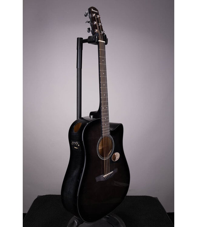 Ibanez AAD77CE Dreadnought Acoustic-Electric Guitar - Transparent Black Sunburst