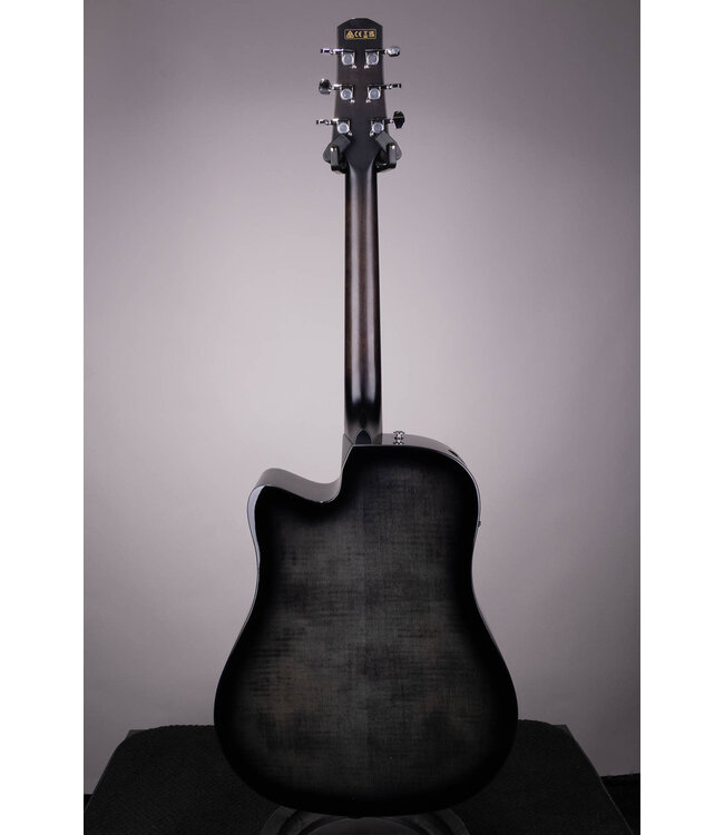 Ibanez AAD77CE Dreadnought Acoustic-Electric Guitar - Transparent Black Sunburst