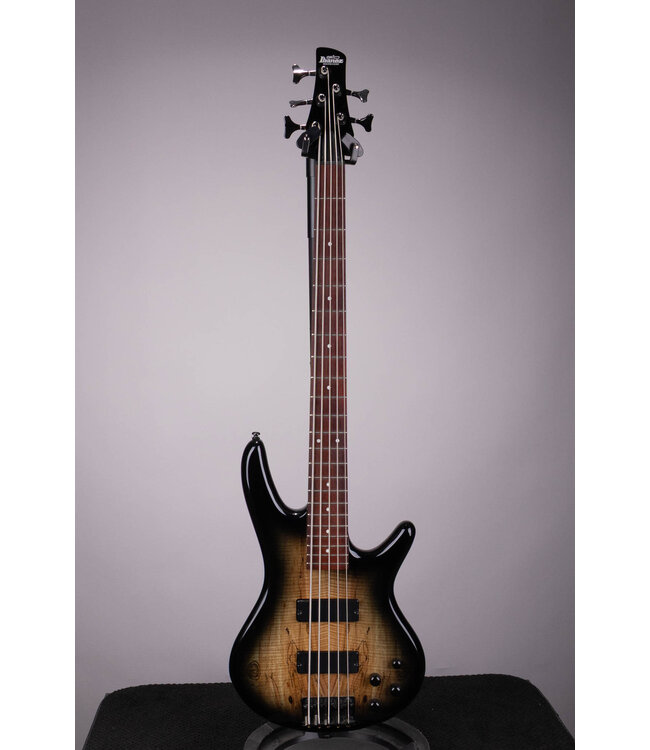 Used Ibanez GSR205SM 5-String Bass Guitar - Charcoal Brown Burst