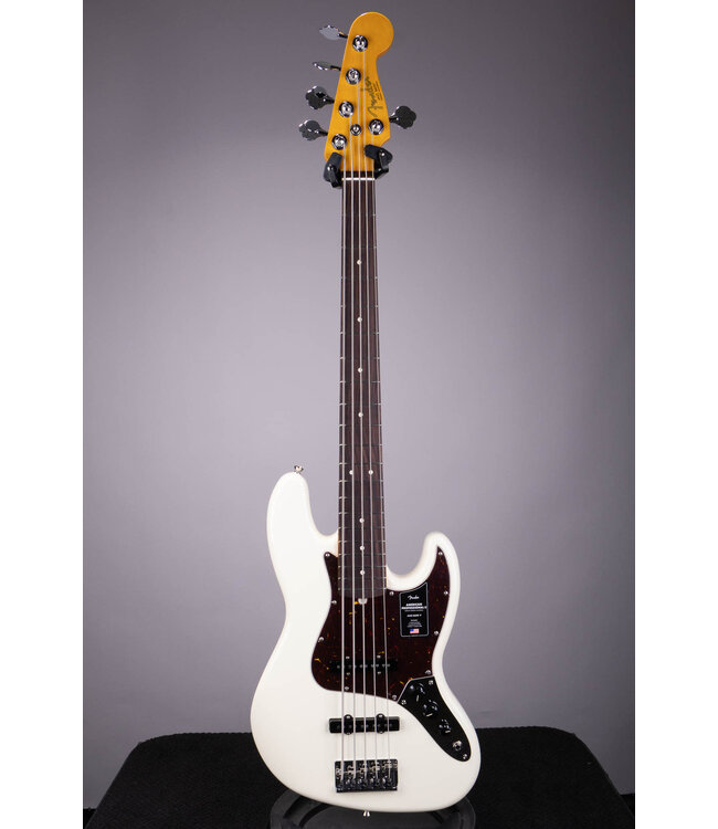 Fender American Professional II Jazz Bass V – Olympic White w/ Rosewood Fingerboard