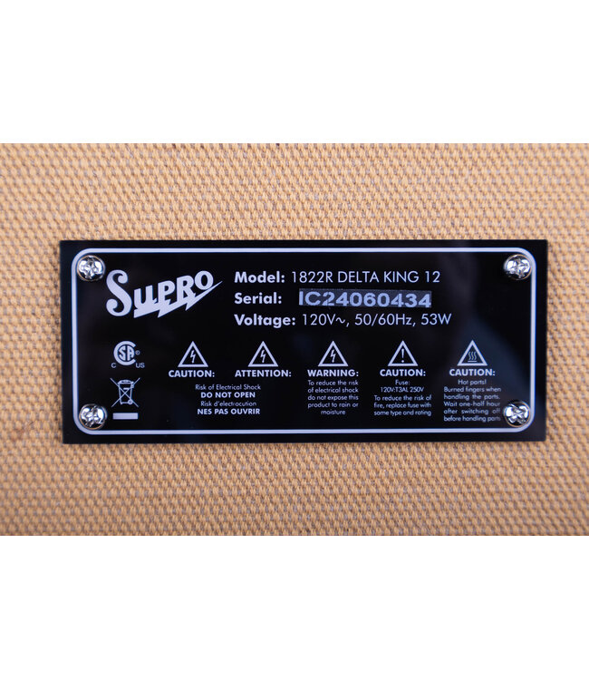 Supro Delta King 12 Tube Combo Amplifier - 1x12, 15-Watt, Tweed/Black