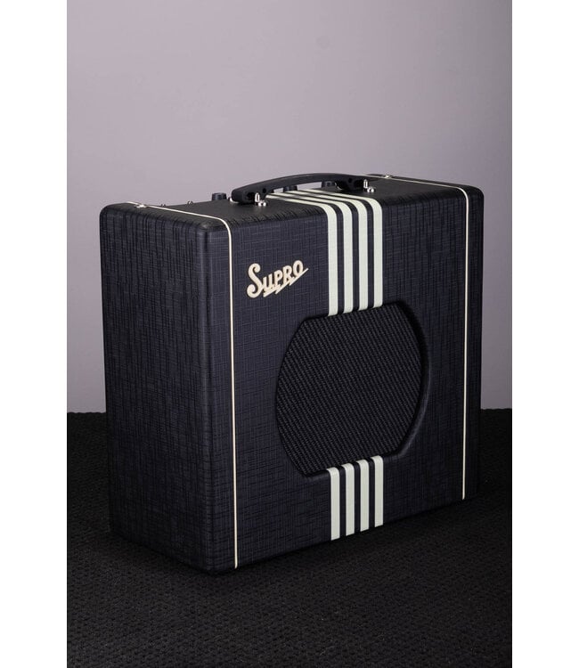 Supro Delta King 10 1 x 10-inch 5-watt Tube Combo Amp - Black and Cream