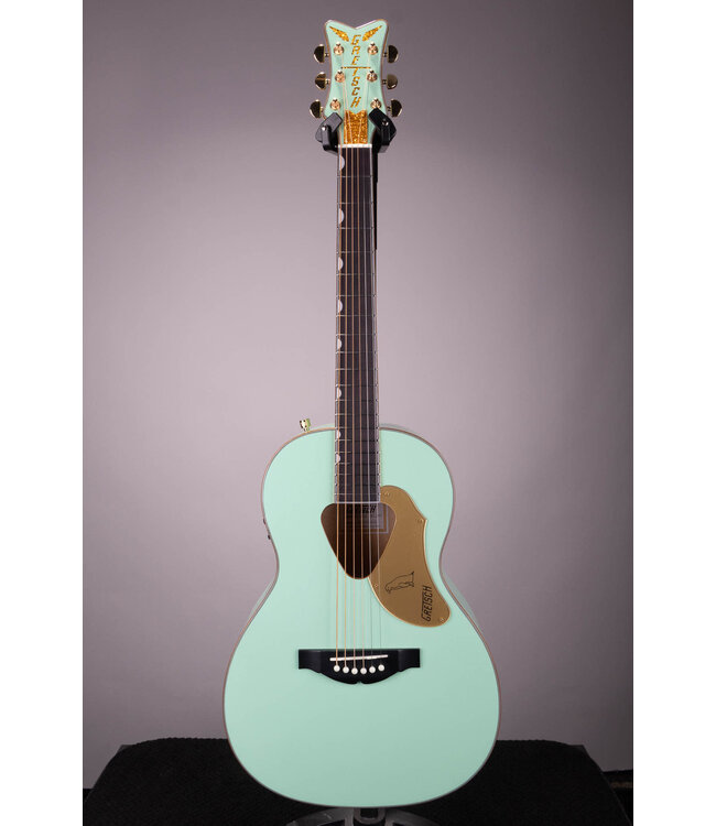 Gretsch G5021E Rancher Penguin Parlor Acoustic/Electric – Mint Metallic, Laurel Fingerboard