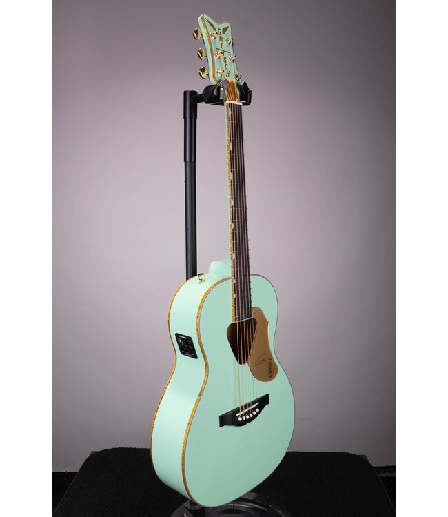Gretsch G5021E Rancher Penguin Parlor Acoustic/Electric – Mint Metallic, Laurel Fingerboard