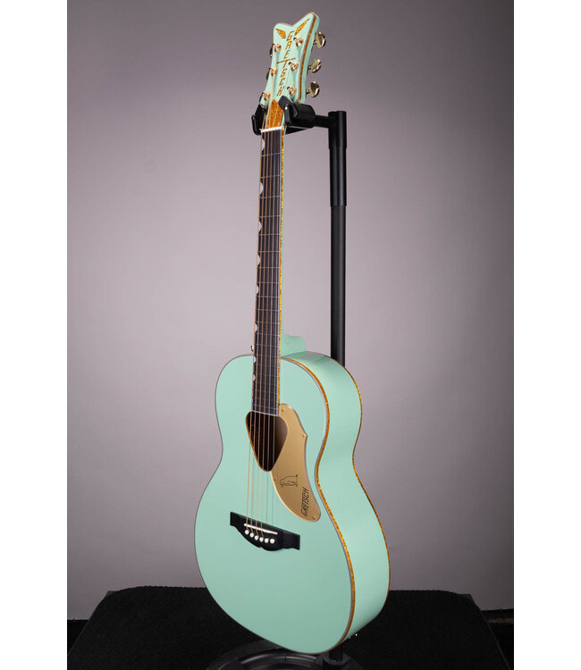 Gretsch G5021E Rancher Penguin Parlor Acoustic/Electric – Mint Metallic, Laurel Fingerboard