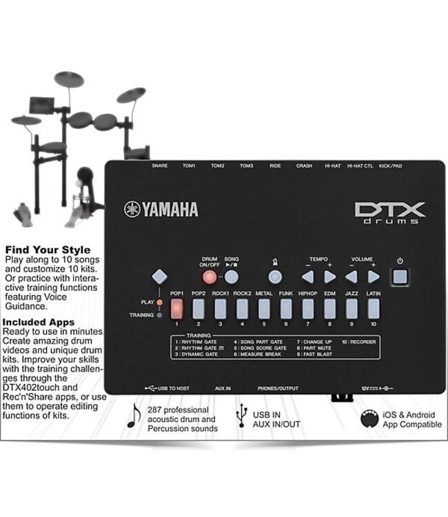 Yamaha DTX432K Electronic Drum Set w/ Kick Pedal