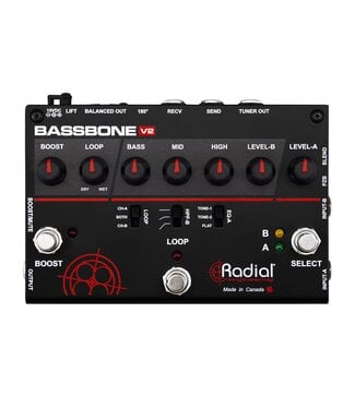 Radial Bassbone V2 Bass Preamp & DI Pedal with Boost and Effects Loop