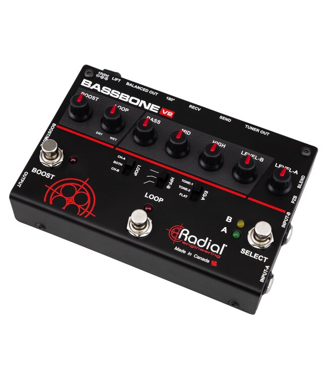 Radial Bassbone V2 Bass Preamp & DI Pedal with Boost and Effects Loop