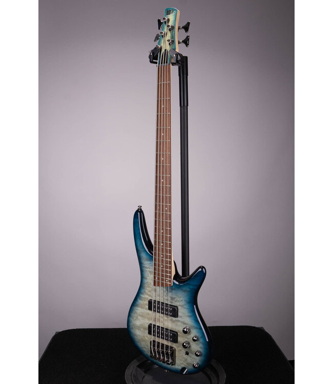 Ibanez SR405EQM Quilted Maple 5-String Electric Bass Stained Cosmic Blue Starburst