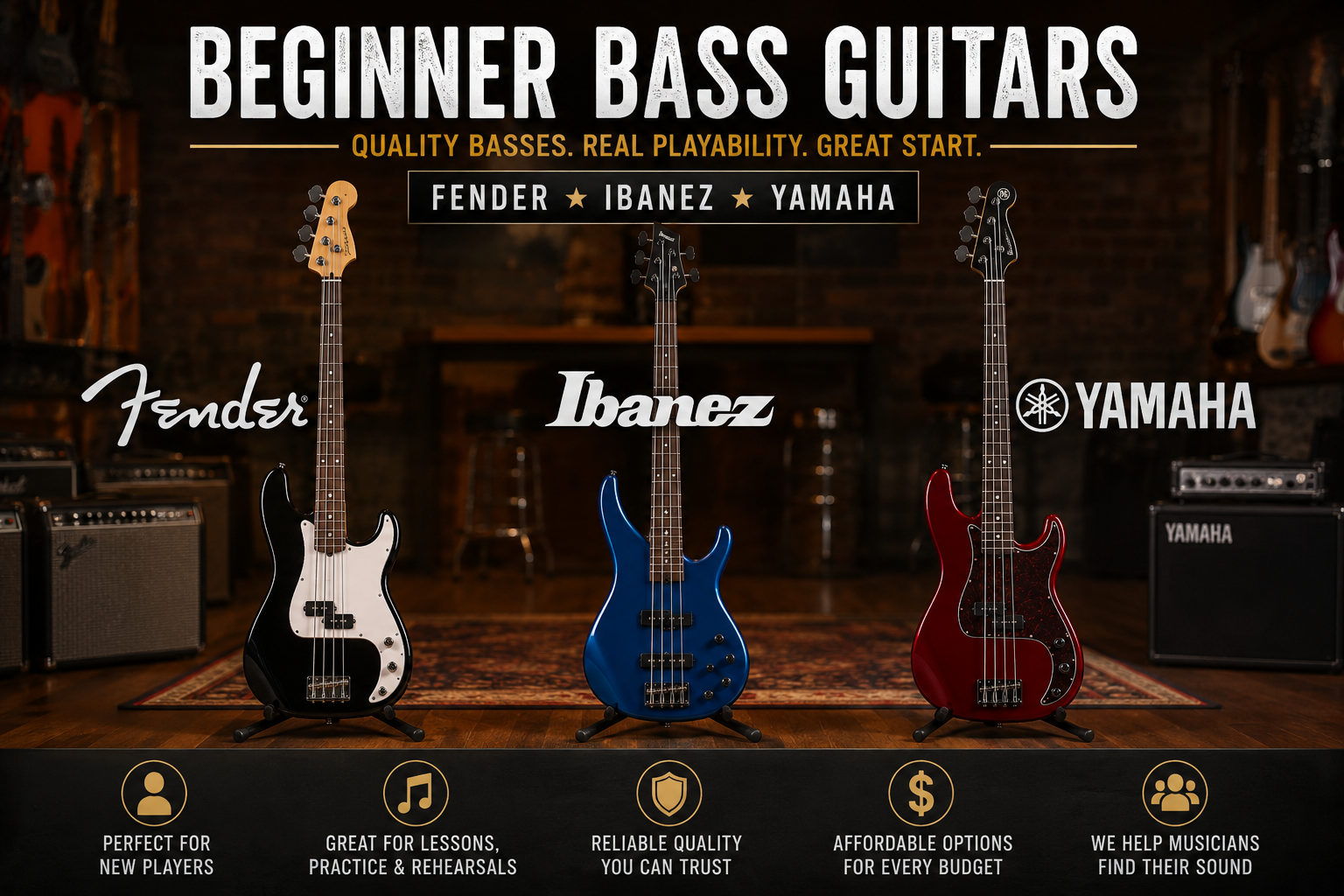 Beginner Bass Guitars | Roxy Music La Porte