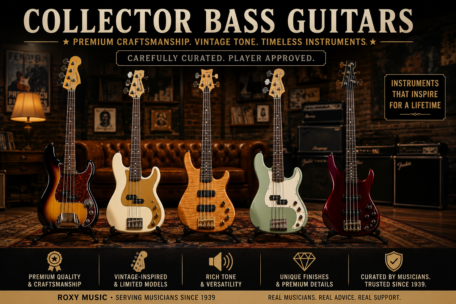 Collector Bass Guitars | Roxy Music La Porte