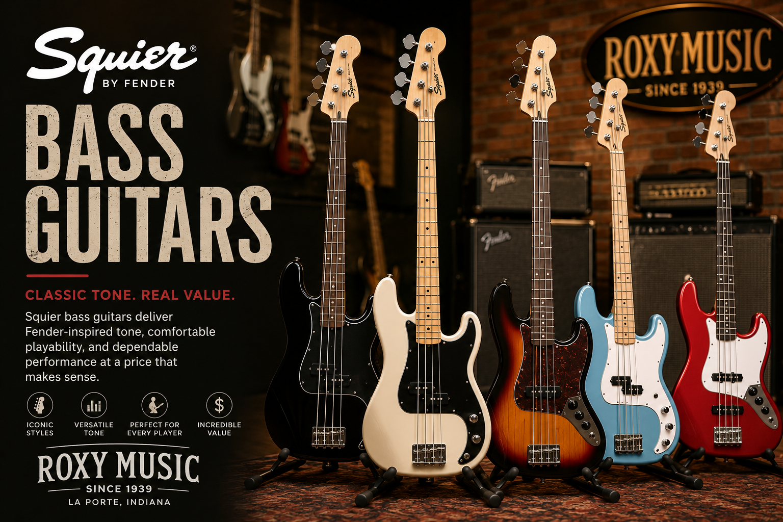 Squier Bass Guitars
