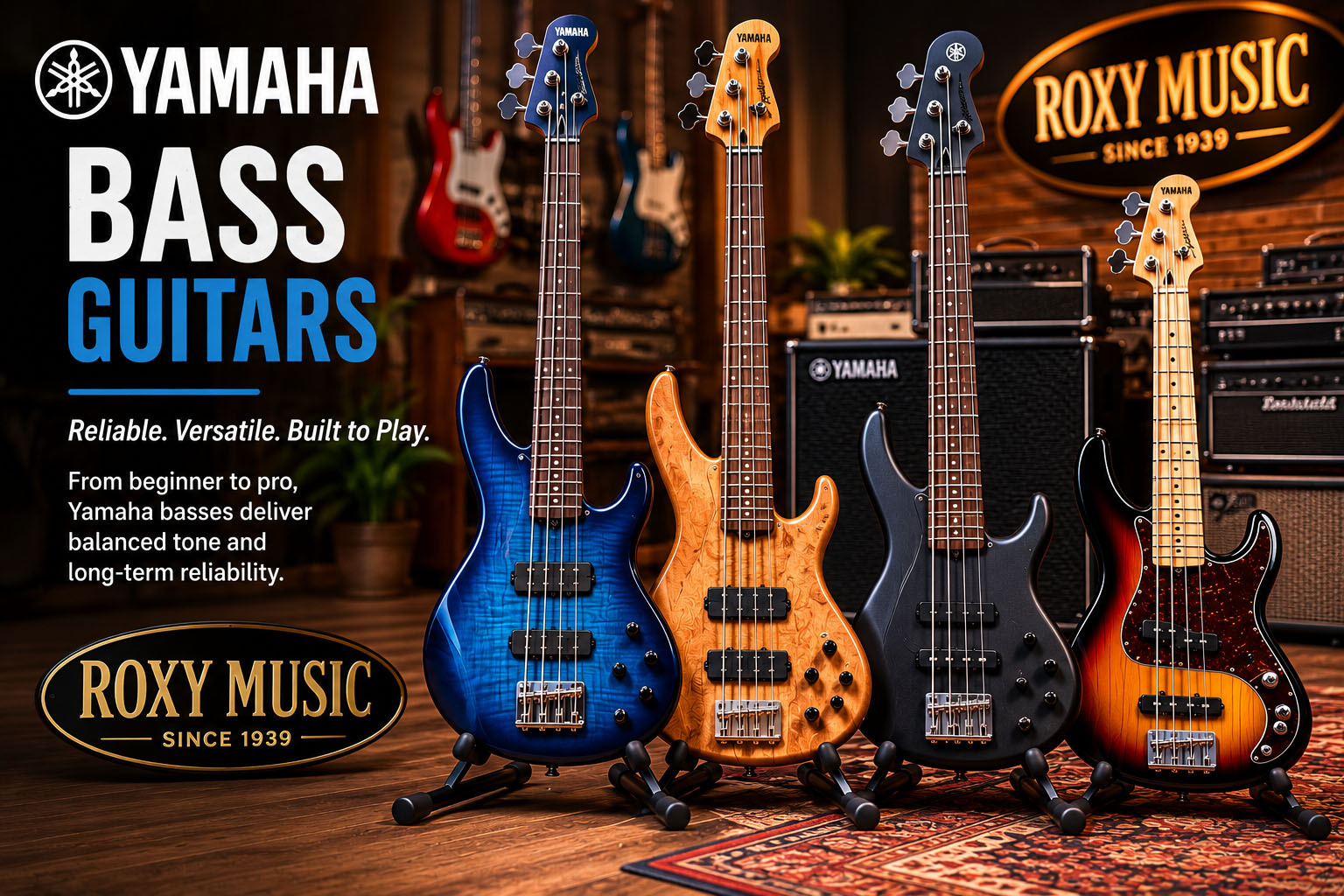 Yamaha Bass Guitars | Roxy Music La Porte