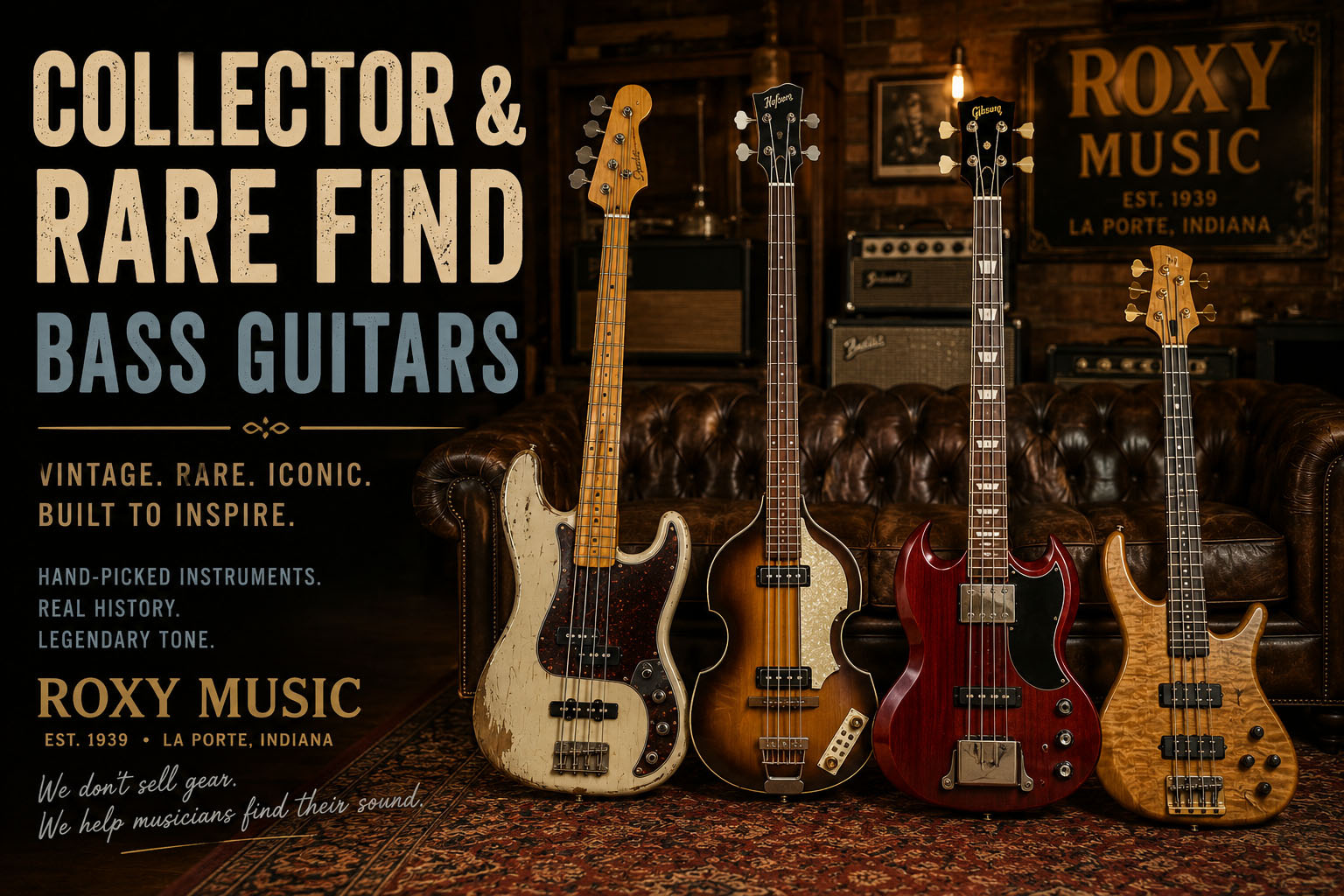 Collectors & Rare Find Bass Guitars | Roxy Music La Porte
