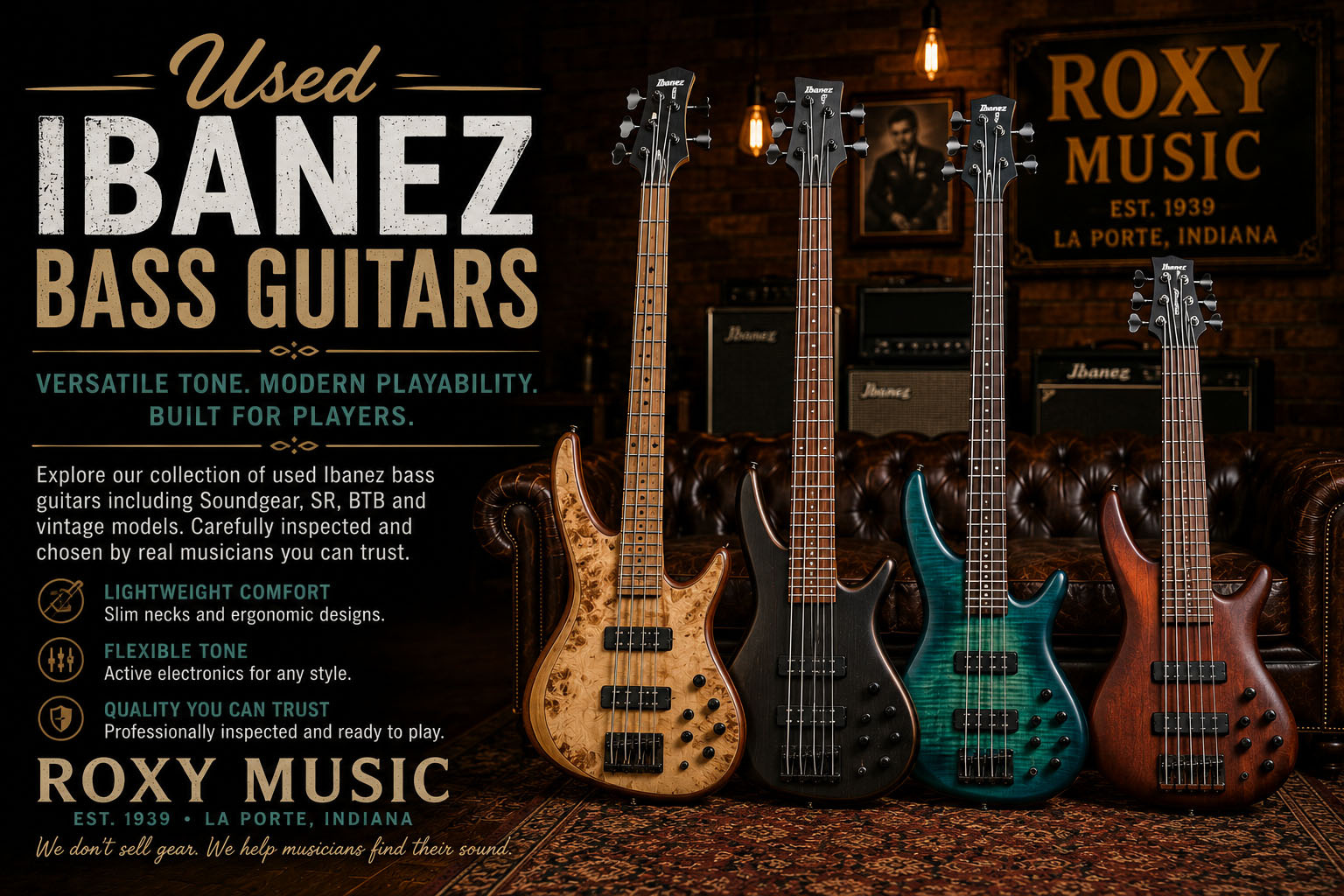 Used Ibanez Bass Guitars | Roxy Music La Porte
