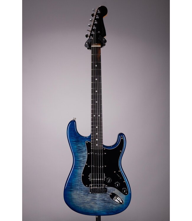 Used Fender American Ultra HSS Plus Top Stratocaster - Denim Burst - With Bag