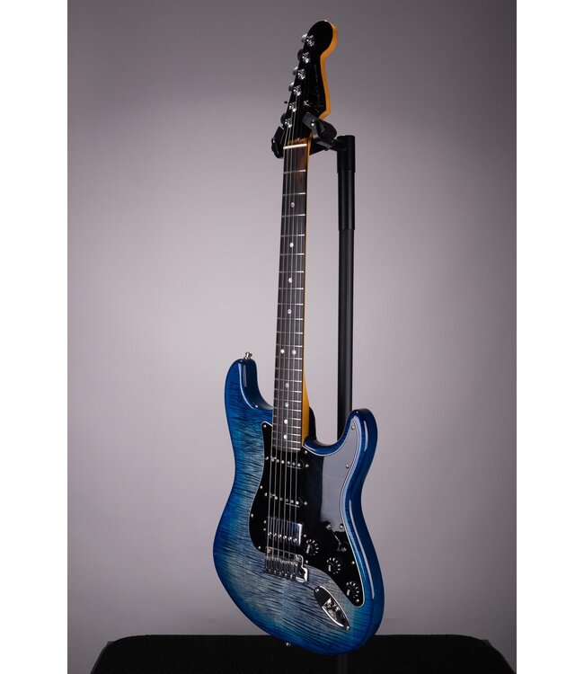 Used Fender American Ultra HSS Plus Top Stratocaster - Denim Burst - With Bag