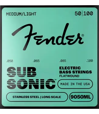 Fender Fender 9050ML Stainless Steel Flatwound Bass Guitar Strings - .050-.100 Medium Light