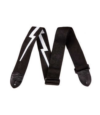 Fender Fender 2-Inch Nylon Guitar Strap - Lightning Bolt Black/White