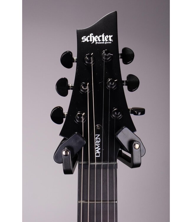 Used Schecter Damien Electric Guitar - Flat Satin Black - With Soft Shell Case