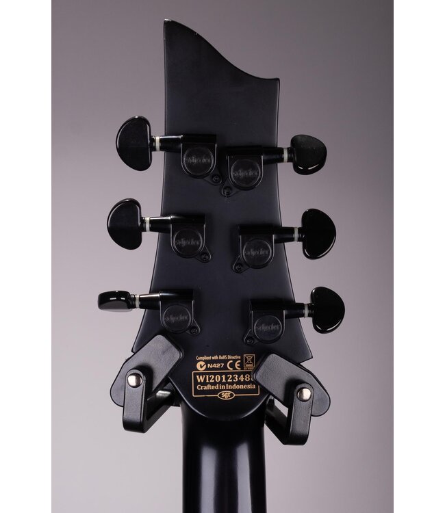 Used Schecter Damien Electric Guitar - Flat Satin Black - With Soft Shell Case
