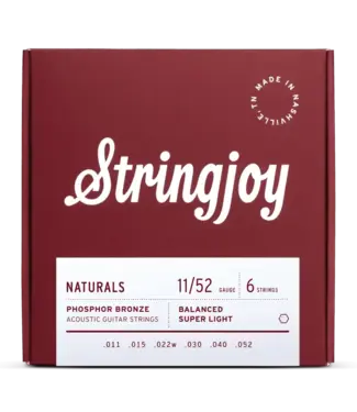Stringjoy Stringjoy Naturals Phosphor Bronze Acoustic Guitar Strings .011 - .052 Light