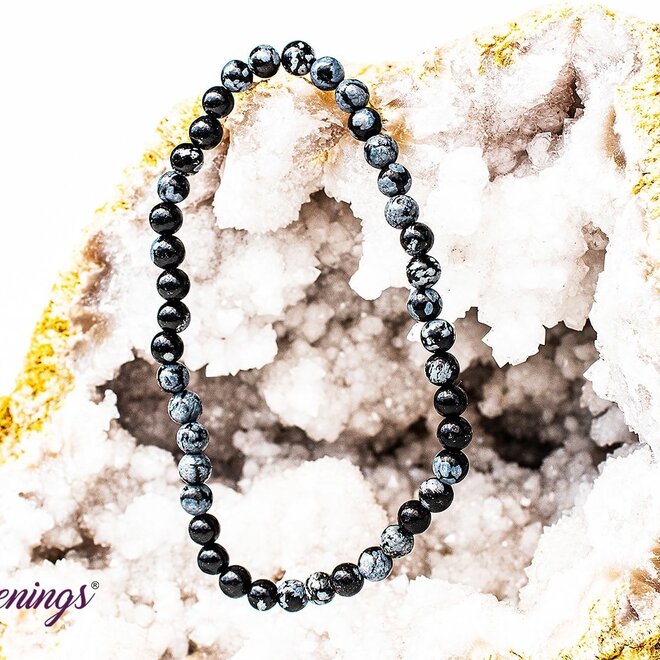 Snowflake Obsidian Bracelet 4MM