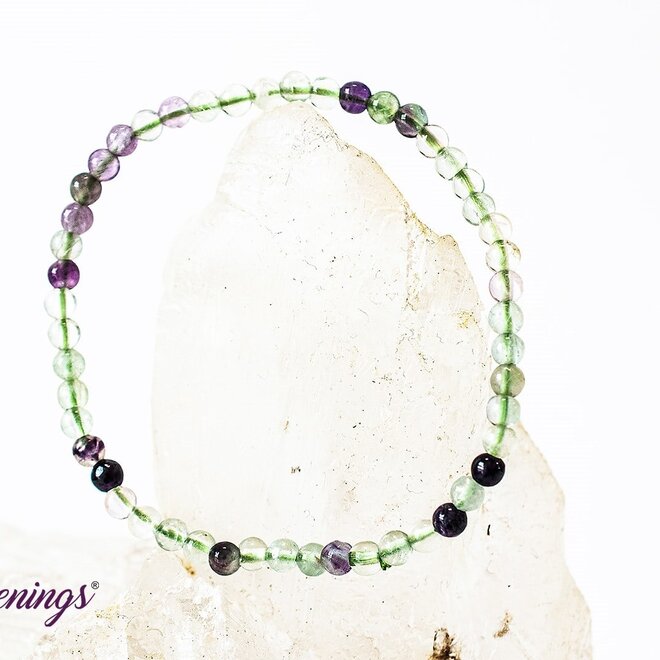 Rainbow  Fluorite Bracelet  4mm