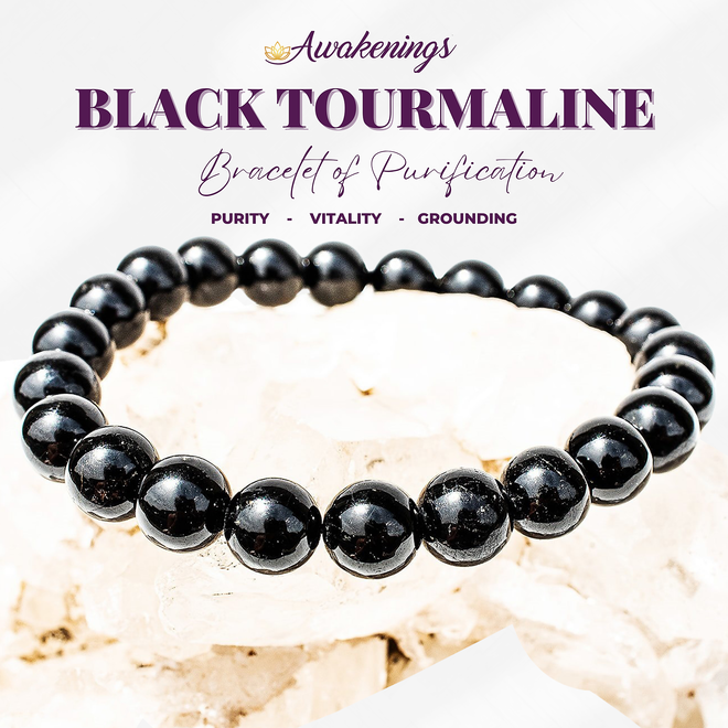 Bracelet Black Tourmaline 8mm