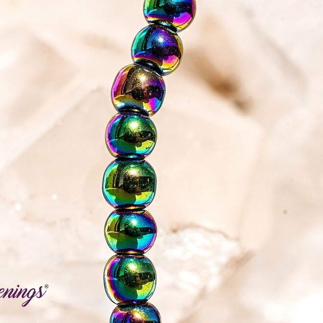 Rainbow  Hematite Bracelet 6mm
