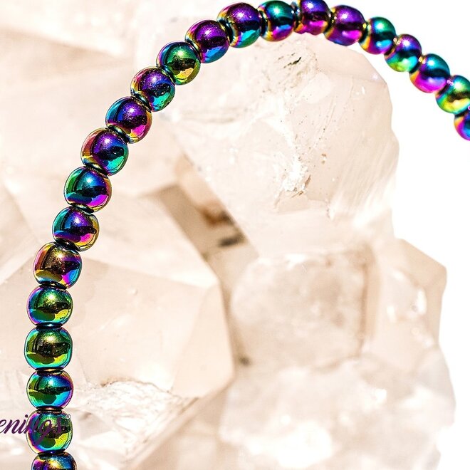 Rainbow  Hematite 6mm Bracelet