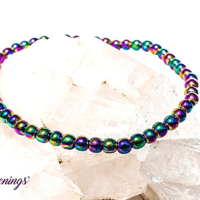 Rainbow  Hematite Bracelet 6mm