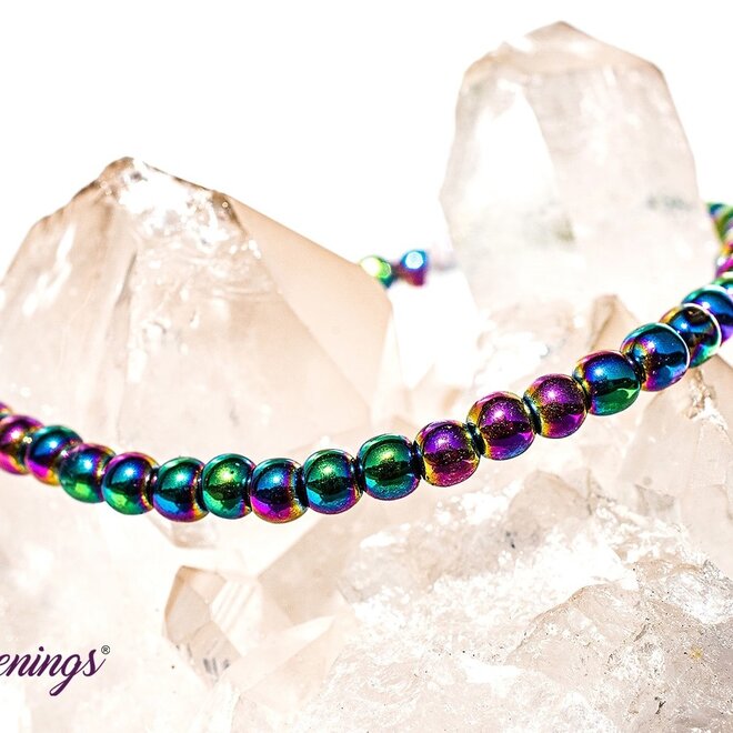 Rainbow  Hematite Bracelet 6mm