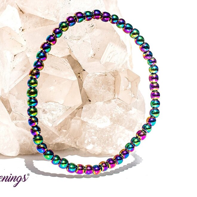 Rainbow  Hematite Bracelet 6mm