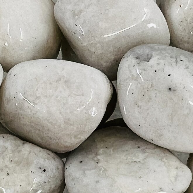 White Barite Tumbled