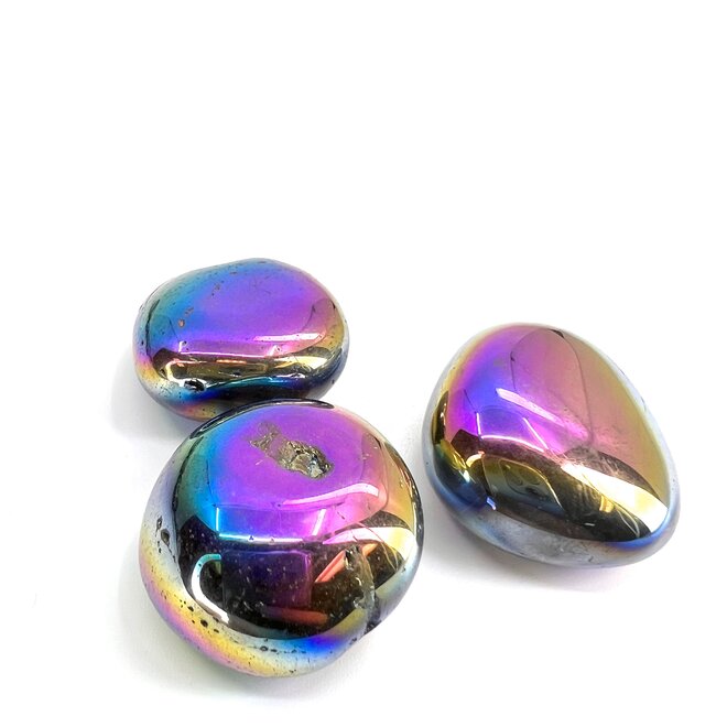 Titanium Aura (Clear Quartz)  Tumbled