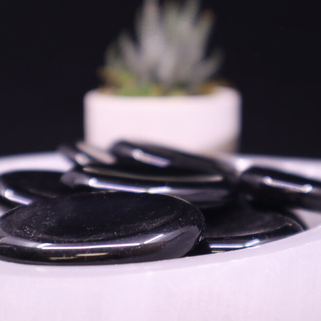 Black Obsidian Flat Palmstone