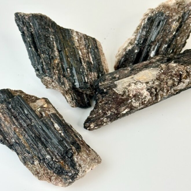 Medium Black Tourmaline w/Mica - Raw