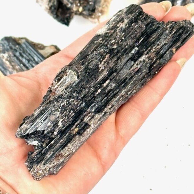 Medium Black Tourmaline w/Mica - Raw