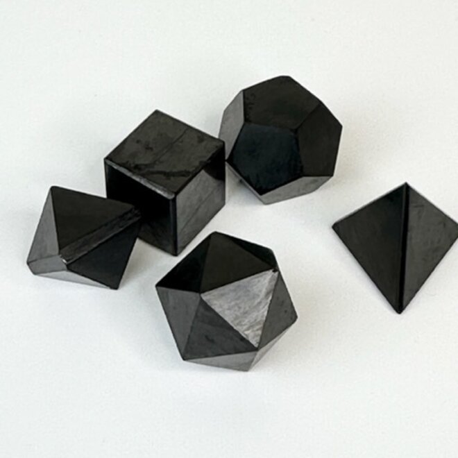 Shungite Platonic Set 5 pieces