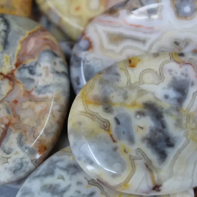 Yellow Crazy Lace Worry Stones