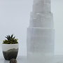 Selenite/Satin Spart Single Iceberg Tower Lamp 10"