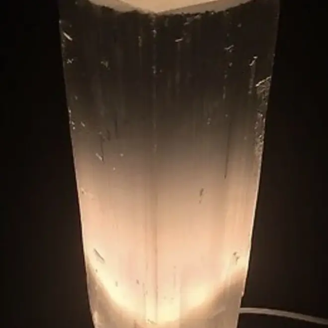 Selenite Lamp Polished LARGE 25CM