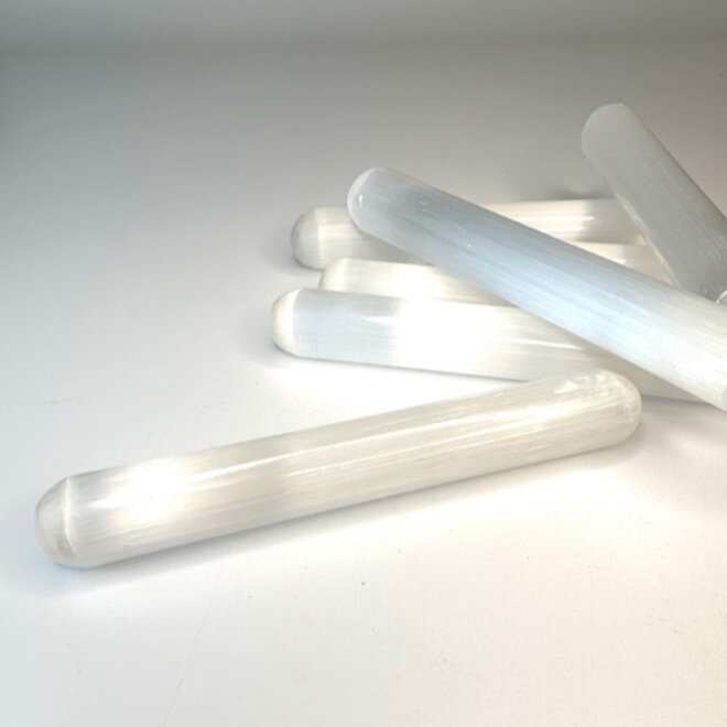 Selenite/Satin Spar Massage Wand Point 5"